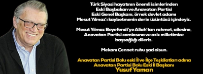 Yusuf Yaman'dan taziye ilanı