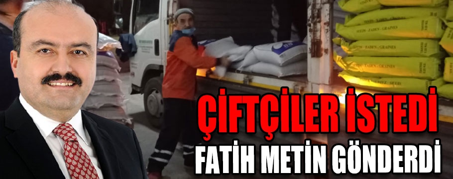 Çiftçiler istedi Fatih Metin gönderdi