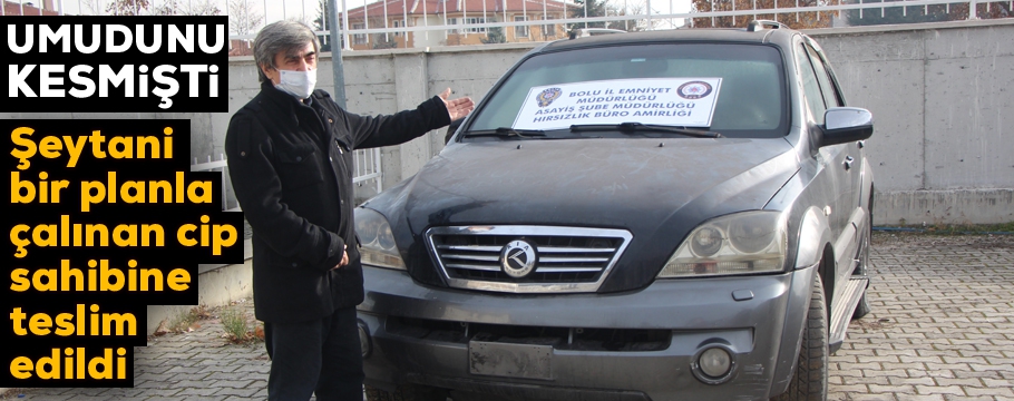 İstanbul’dan çekici ile çalınan cip Bolu’da sahibine teslim edildi