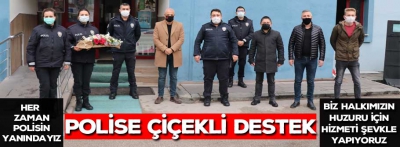 Polise çiçekli destek