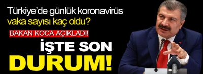 Türkiye'de koronavirüste son durum