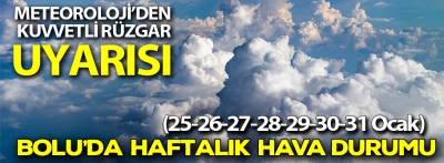 Bolu'da haftalık hava durumu (25/31 Ocak)