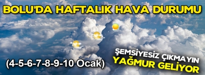 Bolu'da haftalık hava durumu (4/10 Ocak)