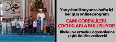 Cami görevlileri çocuklarla buluşuyor