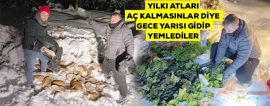 Gece yarısı 1 metre karda yem yetiştirdiler