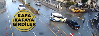 Trafik kazası kameralara böyle yansıdı