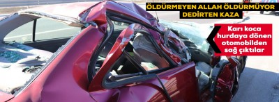 TEM’de tıra çarpan otomobil hurdaya döndü: 1 yaralı