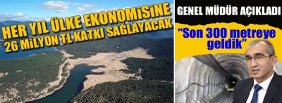 Taşlıyayla göleti tünelinde son 300 metreye gelindi