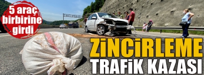 5 aracın karıştığı zincirleme trafik kazasında 2 kişi yaralandı