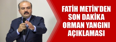 Fatih Metin'den orman yangını açıklaması