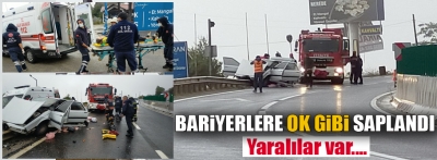 Bolu Dağı'nda bariyerlere saplanan otomobildeki 3 kişi ağır yaralandı