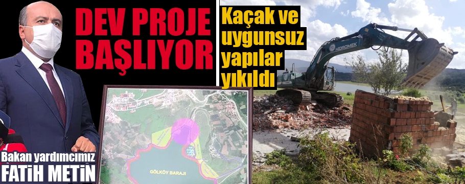 Gölköy'de kaçak ve uygunsuz yapılar yıkıldı