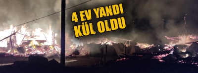 Bolu'da çıkan yangında 4 ev hasar gördü