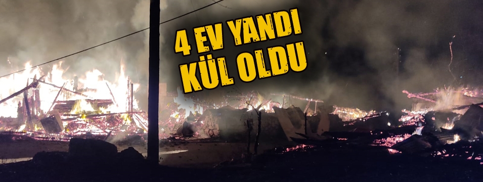 Bolu'da çıkan yangında 4 ev hasar gördü