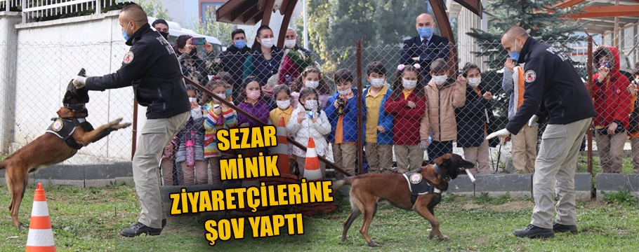 Narkotik köpeği "Sezar" öğrencilerin ilgi odağı oldu