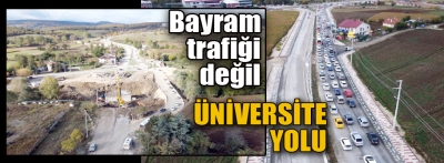 Üniversite yolunda trafik çilesi