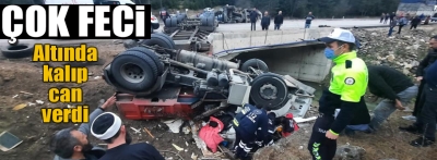 Bolu'da dere yatağına devrilen tırın sürücüsü hayatını kaybetti