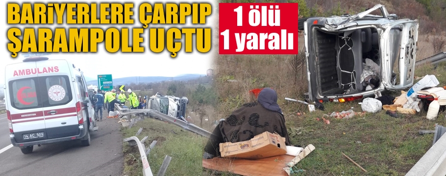 Devrilen hafif ticari araçtaki 1 kişi öldü, 1 kişi yaralandı