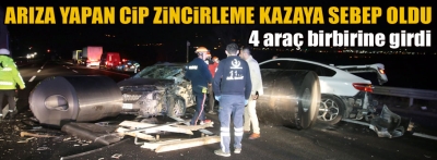  4 aracın karıştığı kazada 1 kişi yaralandı