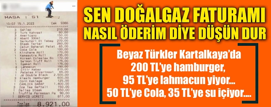 Beyaz Türkler işte böyle hesaplar ödüyorlar