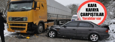 Tırla çarpışan otomobildeki 4 kişi yaralandı