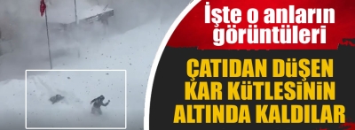 Üzerleri kar kütlesi böyle düştü