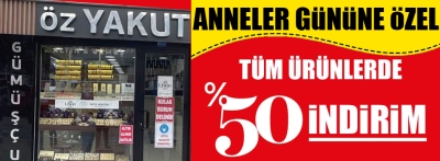 Anneler gününe özel net yüzde 50 indirim