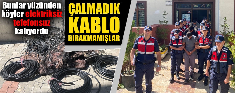 Jandarma köyleri elektriksiz telefonsuz bırakan şebekeyi paketledi