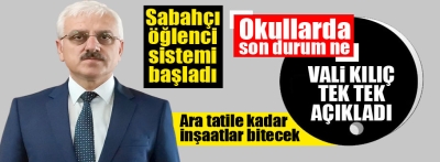 Vali Kılıç okulların son durumunu anlattı