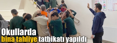 Bolu'da okullarda bina tahliye tatbikatı yapıldı