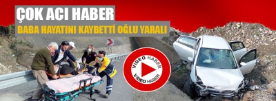 Menfeze düşen otomobildeki baba ve oğlu yaralandı