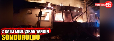 Bolu'da 2 katlı evde çıkan yangın söndürüldü