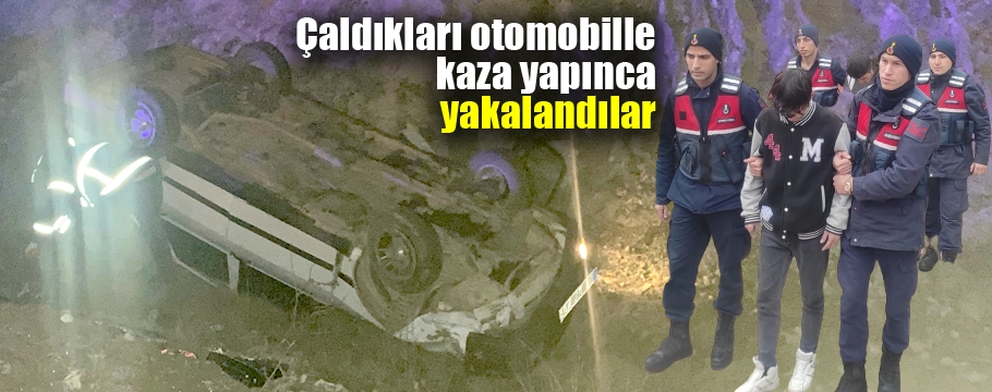 Çalıntı otomobille kaza yapan 2 kişi otobüs terminalinde yakalandı