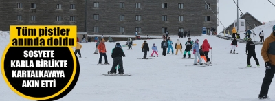 Kartalkaya Kayak Merkezi'nde kar yağışının ardından tüm pistler açıldı