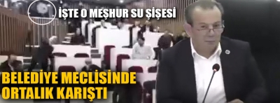 Mecliste su şişeleri havada uçuştu