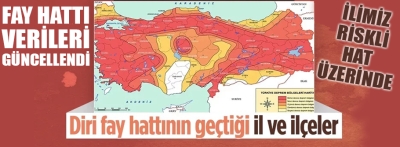  MTA diri fay hattı haritasını açıkladı