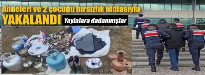 Anne ve 2 oğlu yakalandı