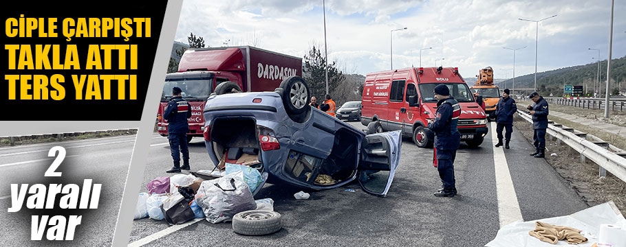 Cip ile çarpışan otomobildeki 2 kişi yaralandı