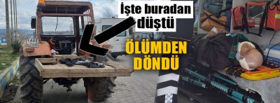 Traktörden düşen kişi yaralandı