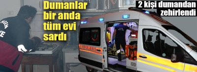 Çıkan yangında 2 kişi dumandan etkilendi