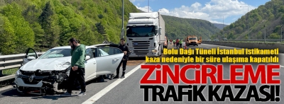 Tünelde zincirleme kaza yolu trafipe kapattı