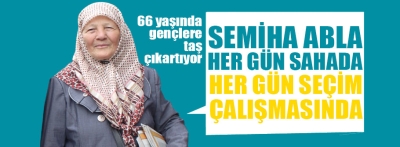 66 yaşındaki Semiha abla gençlere taş çıkartıyor