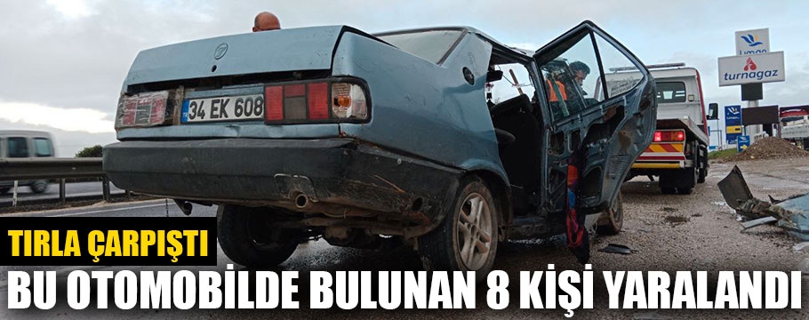 Bolu'da tırla çarpışan otomobildeki 8 kişi yaralandı