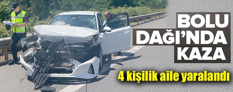 Oto kurtarıcıya çarpan otomobildeki 4 kişilik aile yaralandı