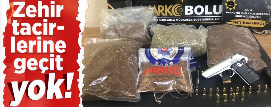 Zanlılardan 1 kilo 639 gram bonzai ve tabanca ele geçirildi