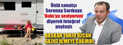 Başkan Tanju Özcan Serenay Sarıkaya'yı makamına gazoz içmeye çağırdı
