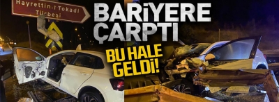 Bolu'da feci kaza, bariyerler otomobile adeta bıçak gibi saplandı