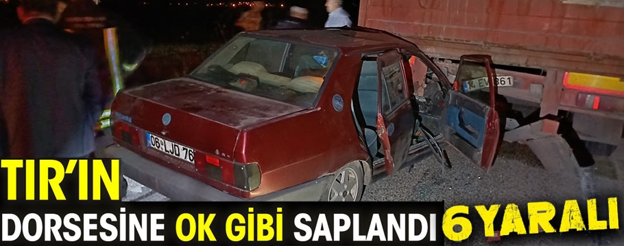 Bolu'da otomobilin park halindeki tıra çarpması sonucu 6 kişi yaralandı