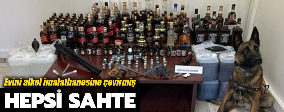 Bolu jandarması sahte alkol imalathanesine çevrilen eve operasyon yaptı