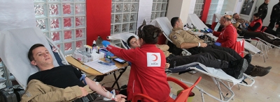 Bolu'da 100 çarşı ve mahalle bekçisi kan bağışında bulundu